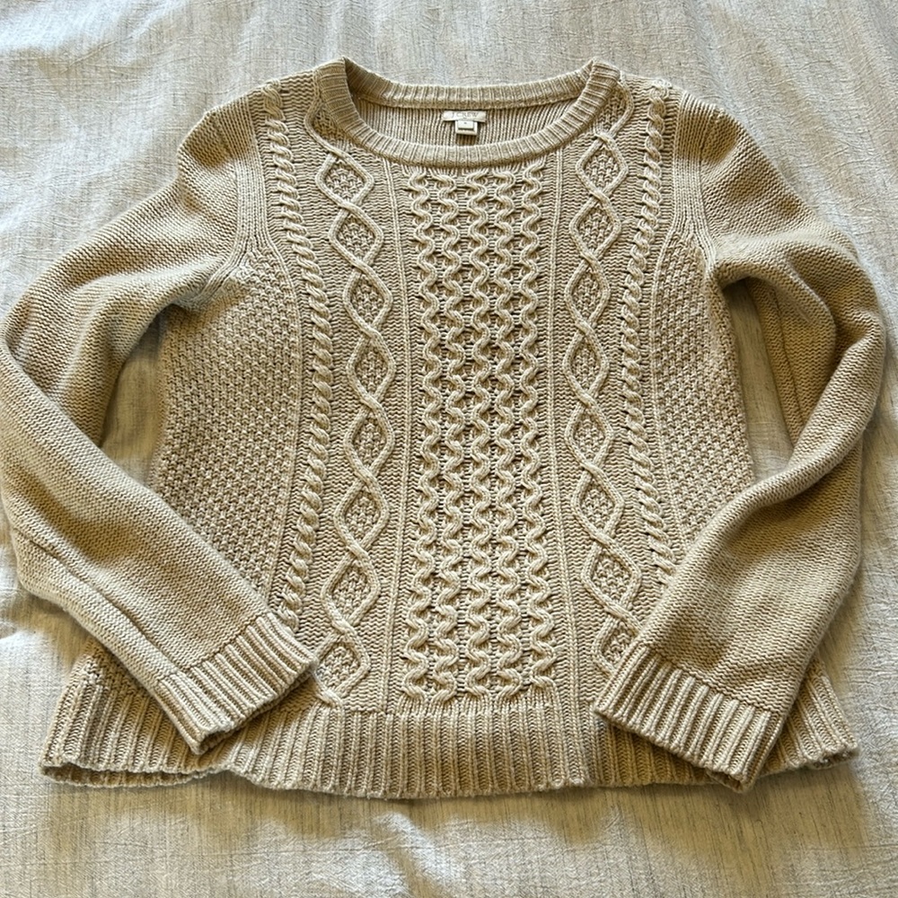 J. Crew Merino Blend Cable Knit Sweater - Women’s M